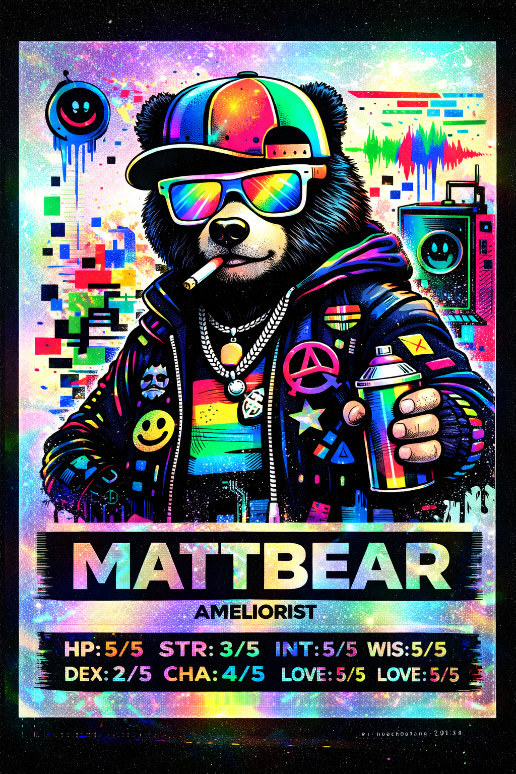MATTBEAR Ameliorist trading-card style artwork